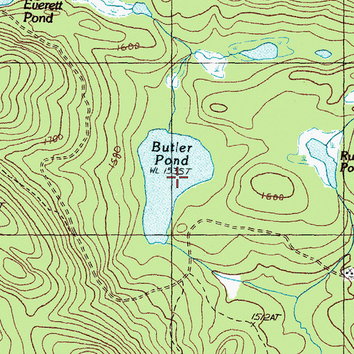 Topographic Map of Butler Pond, ME