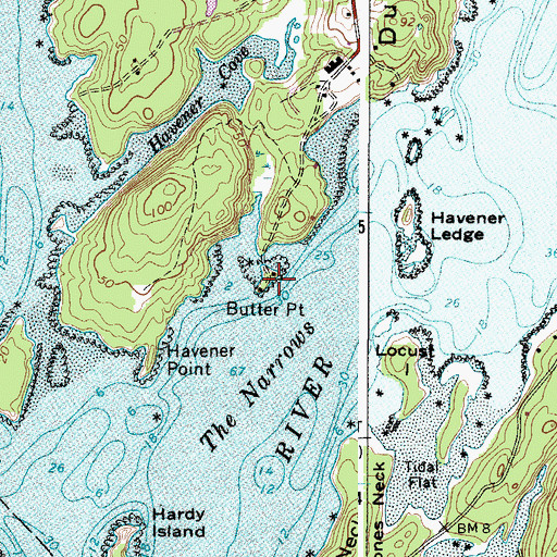 Topographic Map of Butter Point, ME