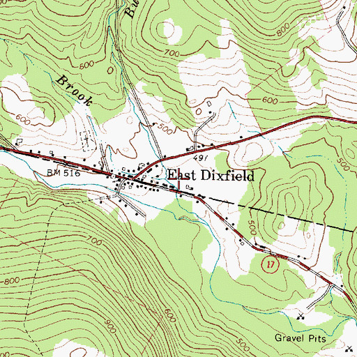 Topographic Map of Butterfield Brook, ME