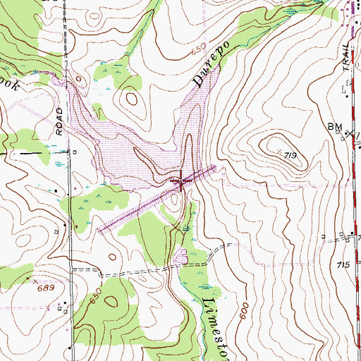 Topographic Map of Butterfield Brook, ME
