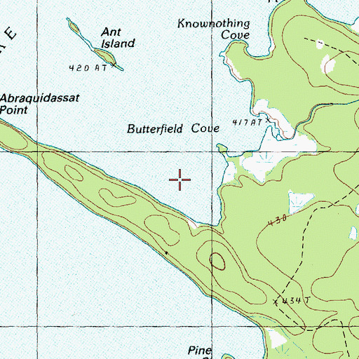 Topographic Map of Butterfield Cove, ME
