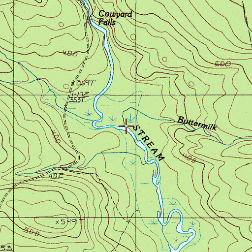 Topographic Map of Buttermilk Brook, ME