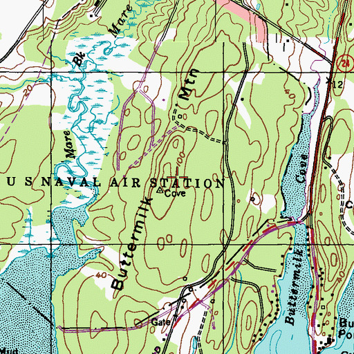Topographic Map of Buttermilk Mountain, ME