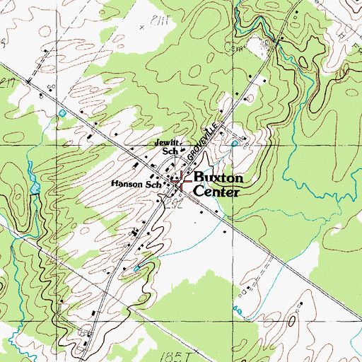 Topographic Map of Buxton Center, ME