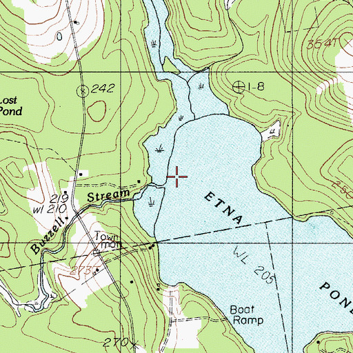Topographic Map of Buzzell Stream, ME