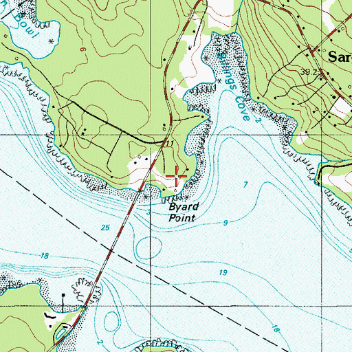 Topographic Map of Byard Point, ME
