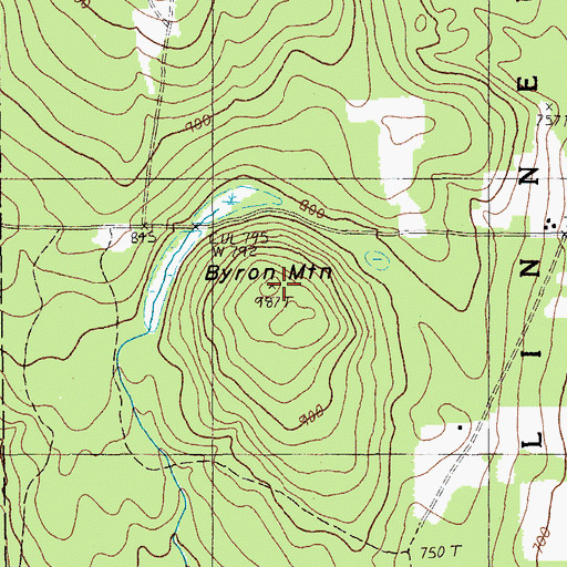 Topographic Map of Byron Mountain, ME