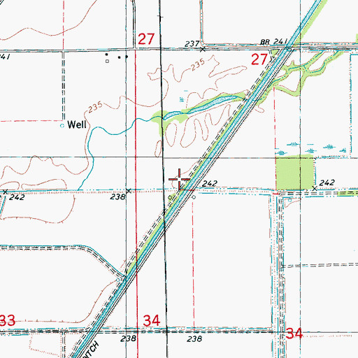 Topographic Map of Whitsle Ditch, AR