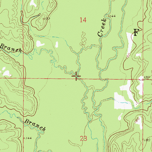 Topographic Map of Whittaker Branch, AR