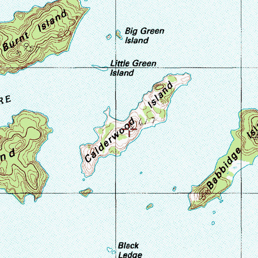 Topographic Map of Calderwood Island, ME