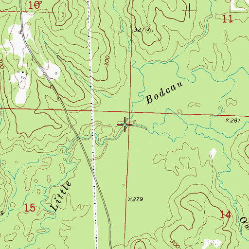 Topographic Map of Whitten Branch, AR
