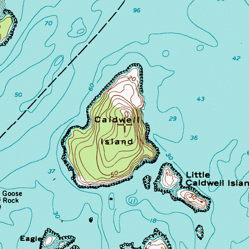 Topographic Map of Caldwell Island, ME