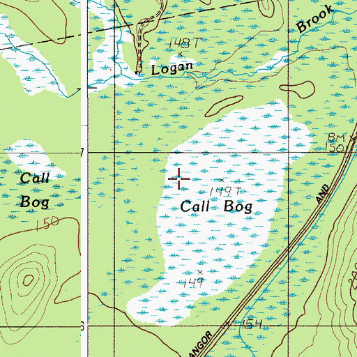 Topographic Map of Call Bog, ME