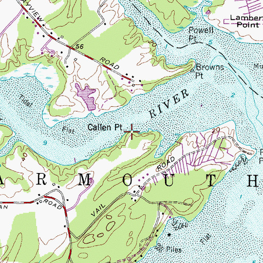 Topographic Map of Callen Point, ME