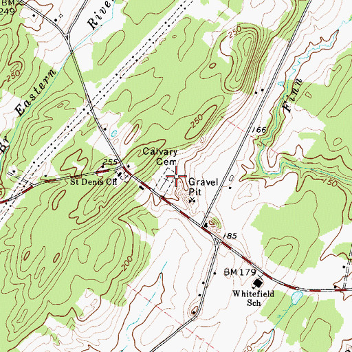 Topographic Map of Calvary Cemetery, ME