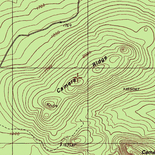 Topographic Map of Camera Ridge, ME