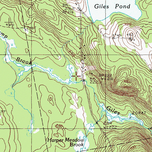 Topographic Map of Camp Brook, ME