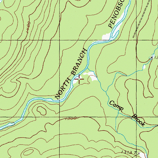 Topographic Map of Camp Brook, ME