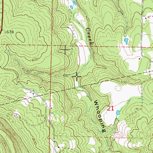 Topographic Map of Whooping Hollow, AR
