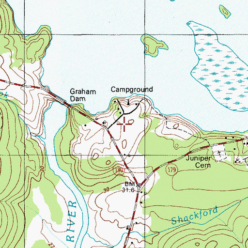 Topographic Map of Camp Dry-Kye, ME