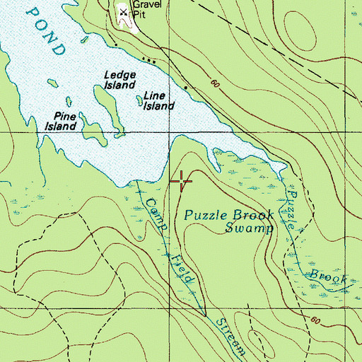 Topographic Map of Camp Field Stream, ME