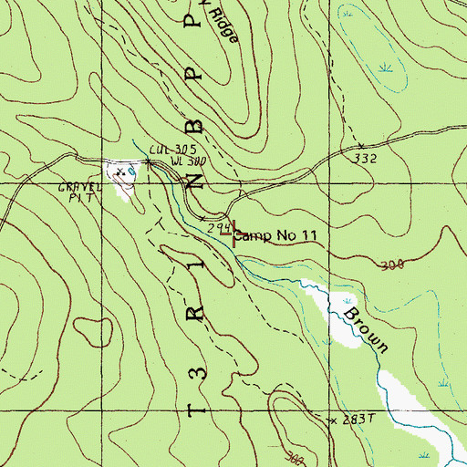 Topographic Map of Camp Number Eleven, ME