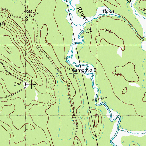 Topographic Map of Camp Number Nine, ME