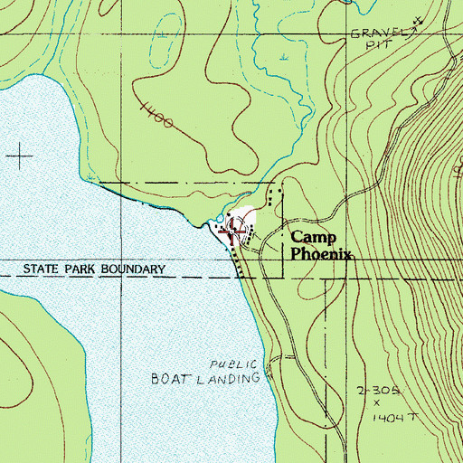 Topographic Map of Camp Phoenix, ME