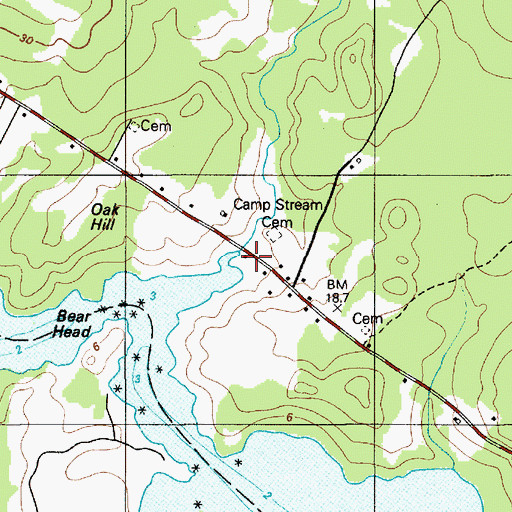 Topographic Map of Camp Stream, ME