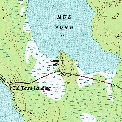 Topographic Map of Camp Telok, ME