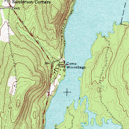 Topographic Map of Camp Winnebago, ME