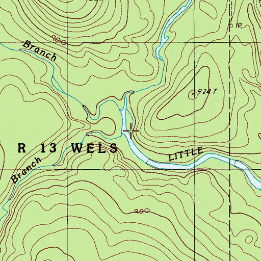 Topographic Map of Campbell Branch Little Black River, ME