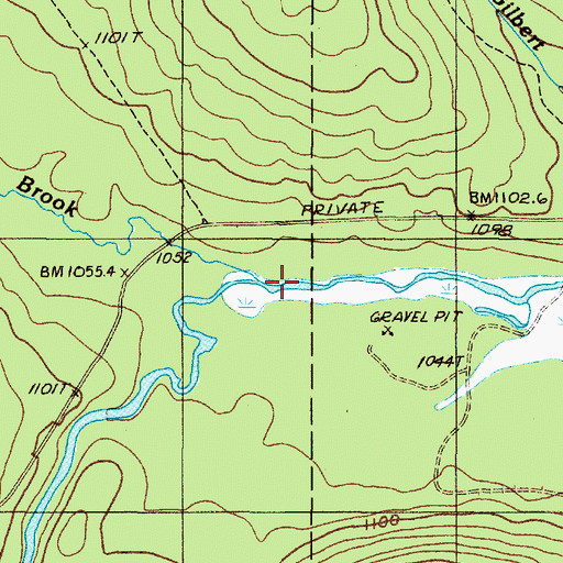 Topographic Map of Campbell Brook, ME