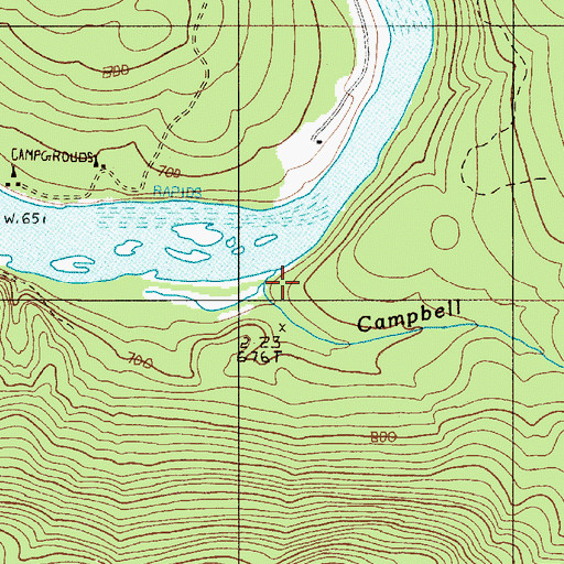 Topographic Map of Campbell Brook, ME