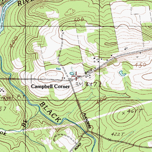 Topographic Map of Campbell Corner School, ME