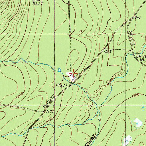 Topographic Map of Campbell Depot Camp, ME