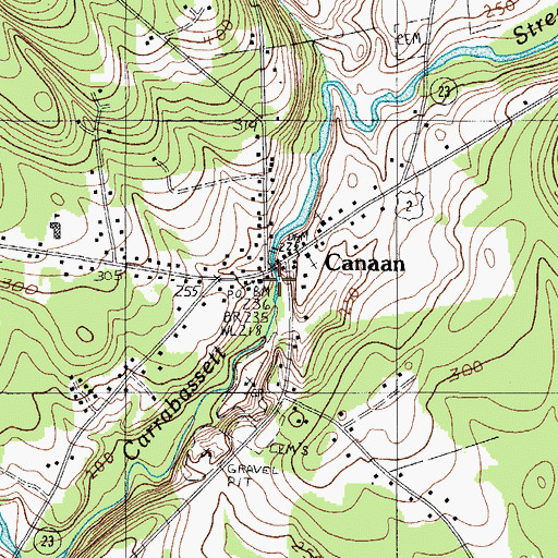 Topographic Map of Canaan, ME