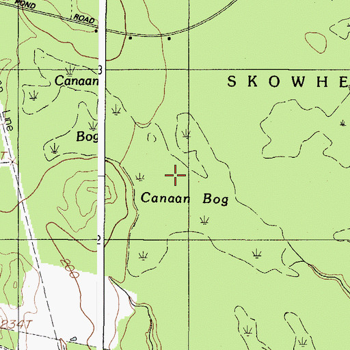 Topographic Map of Canaan Bog, ME
