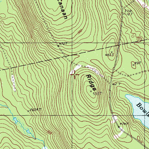 Topographic Map of Canaan Ridge, ME