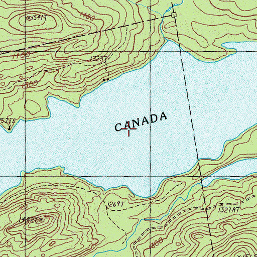 Topographic Map of Canada Falls Lake, ME