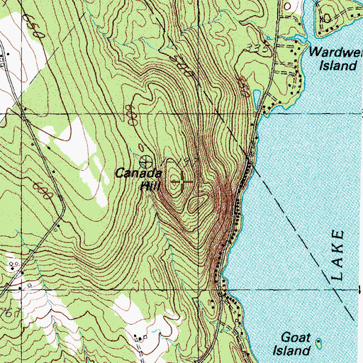 Topographic Map of Canada Hill, ME