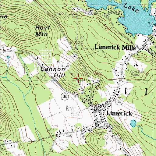 Topographic Map of Cannon Hill, ME