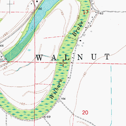 Topographic Map of Wilborn Brake, AR