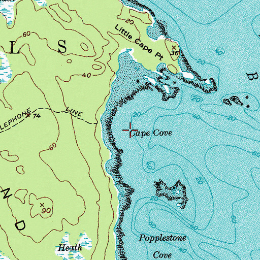 Topographic Map of Cape Cove, ME