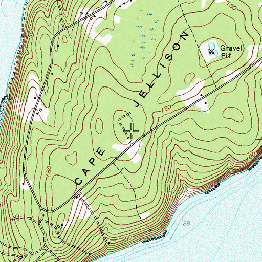 Topographic Map of Cape Jellison, ME