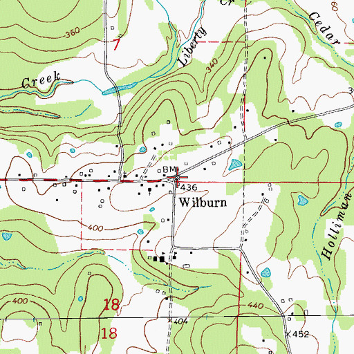 Topographic Map of Wilburn, AR