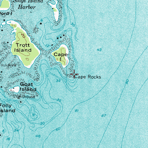 Topographic Map of Cape Rocks, ME