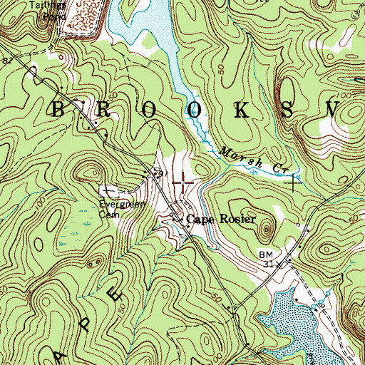 Topographic Map of Cape Rosier, ME