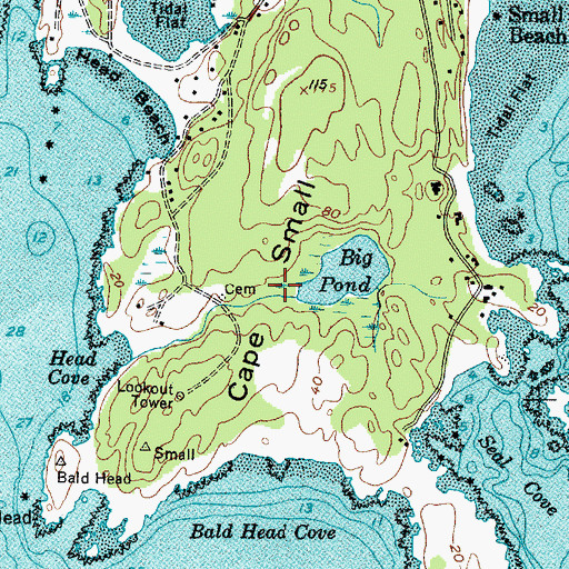 Topographic Map of Cape Small, ME