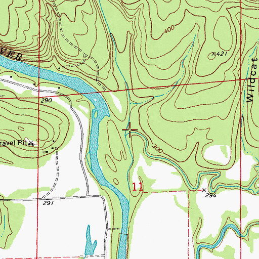 Topographic Map of Wilburn Creek, AR